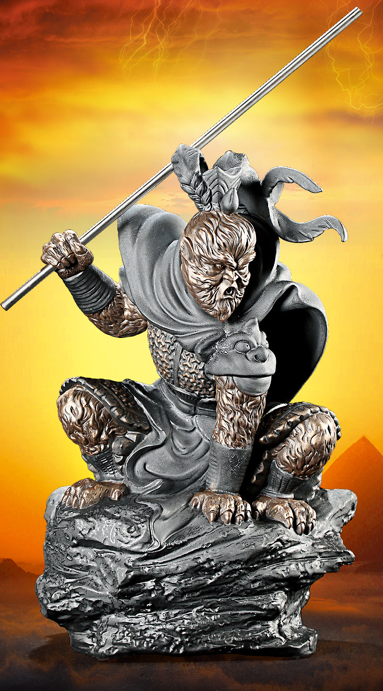 火眼金睛孙大圣悟空猴子创意时尚大件室内办公室摆件战斗圣佛直批