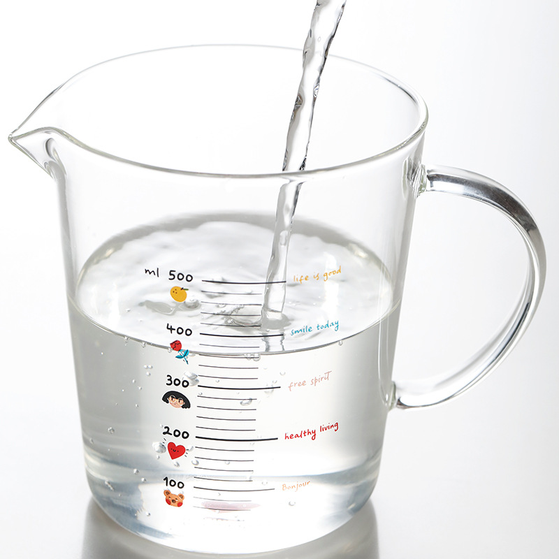 玻璃量杯带刻度毫升家用烘焙牛奶杯高硼硅厨房可微波炉