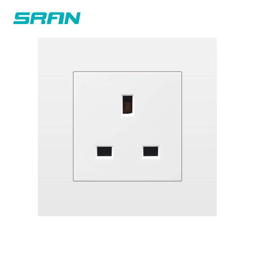 13a英标插座英国开关东南亚86型英规方脚3孔英式香港版插座面板白