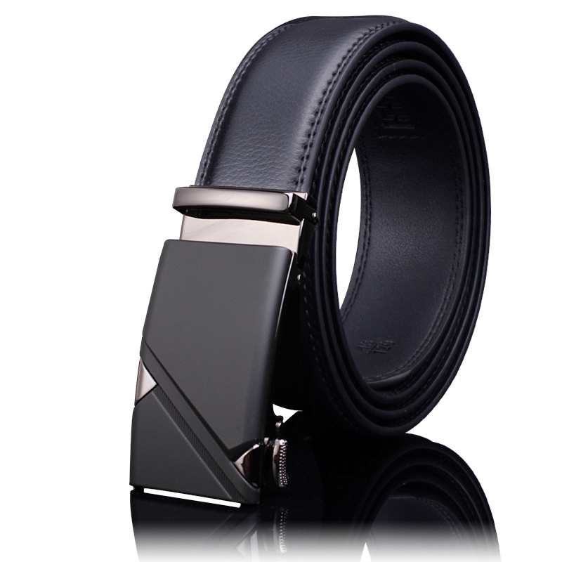 Belt Men's Wholesale High-End Leather Automatic Buckle Business Belt Men's Leather Belt Men's Cowhide Pant Belt Waist Seal