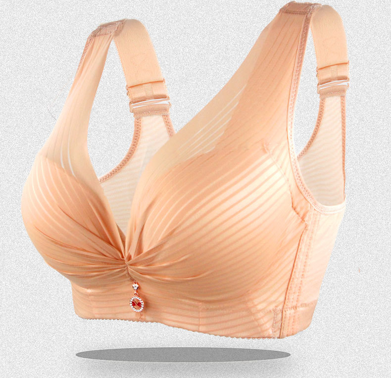 大码内衣文胸胖mm聚拢200斤薄款聚拢背心款美背两排扣大罩杯胸罩