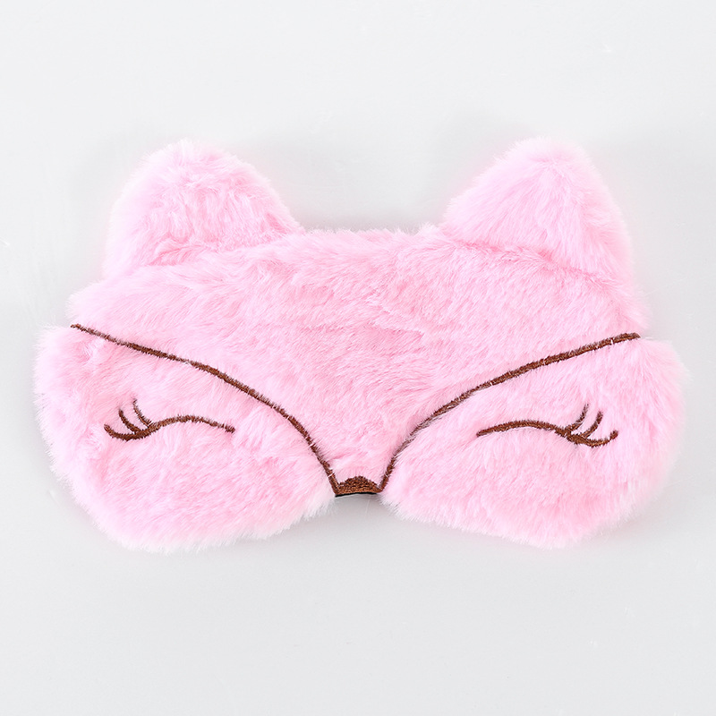 可爱创意个性冰敷毛绒狐狸眼罩缓解疲劳遮光睡眠午休学生冰袋眼罩