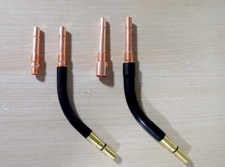 二保焊枪连接杆350a500a内外丝松紫铜鑫焊邦下导电嘴座气保焊配件