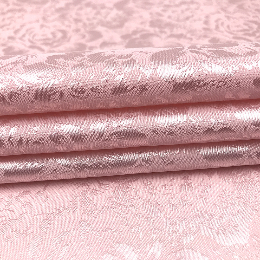暗纹提花面料 玫瑰花仿真丝提花缎面 汉服舞台服大袖外衫裙装批发