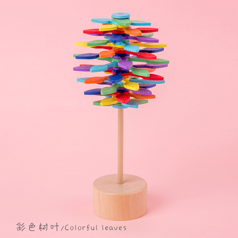 Wooden TikTok Same Style Rotating Lollipop Fisher Series Creative Office Decoration Adult Pressure Relief Pressure Reduction Toy