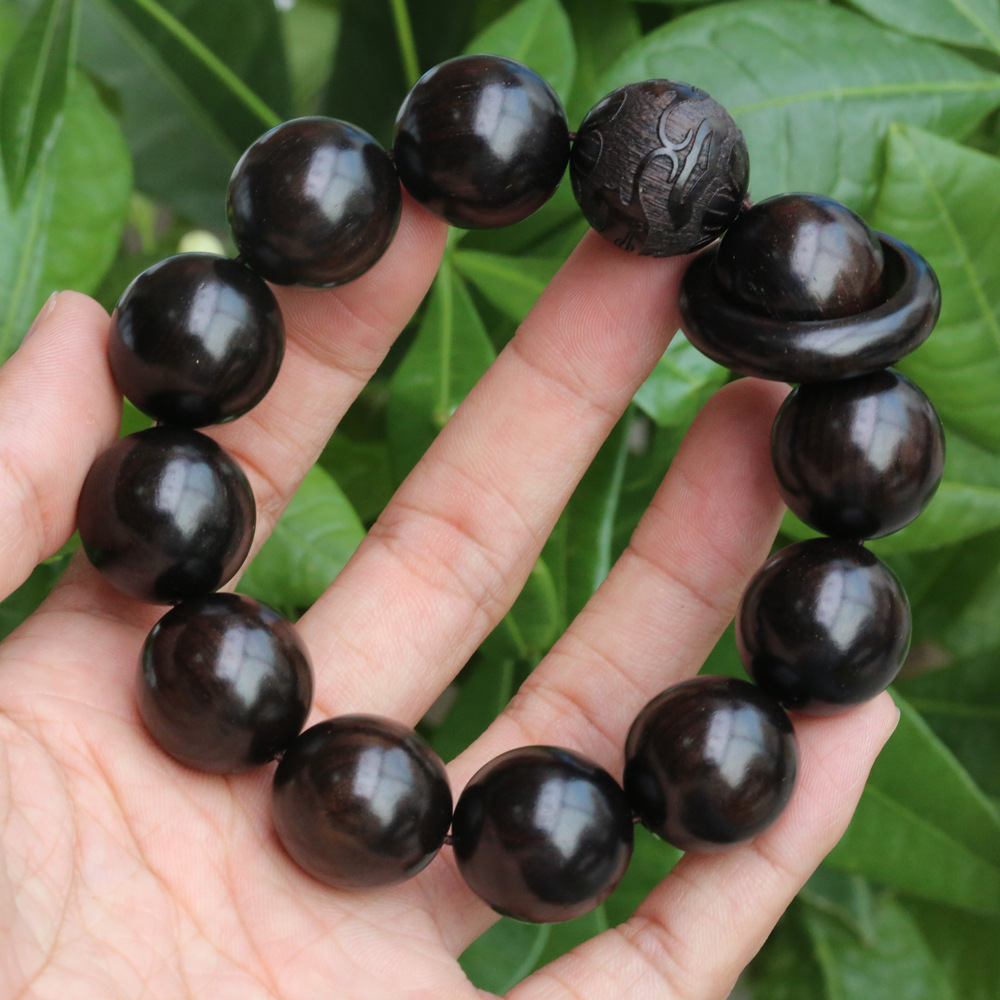 黑檀佛珠手链 佛珠批发 18mm 20mm 跑环手串 男士手链