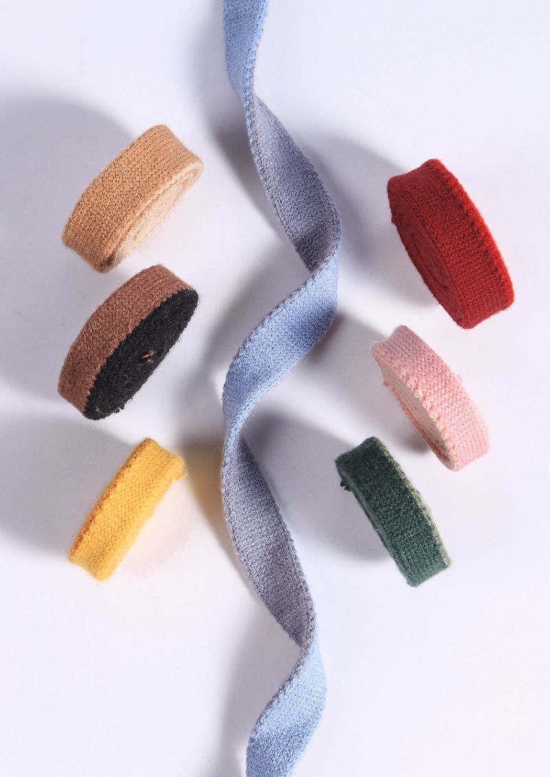 空心双面双色毛线编织带 diy发饰蝴蝶结服装辅料雪尼尔双层织带