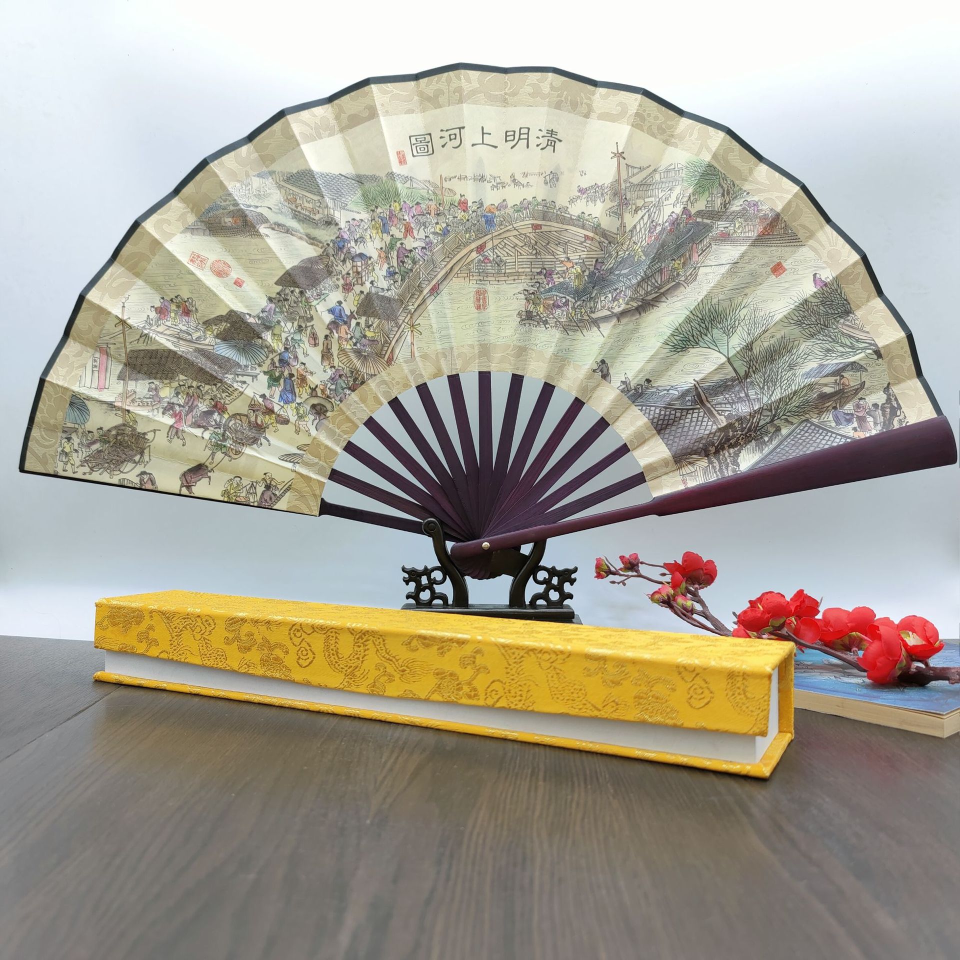 中国风男士折扇男生蹦迪扇古风夏季纳凉汉服搭配便携厂家来图