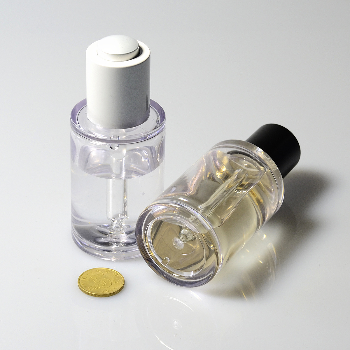 直销50ml滴管瓶厚底厚壁petg塑料吹瓶配按压滴管化妆品包装精华瓶