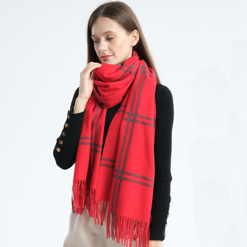 Cross-Border Foreign Trade Scarf Autumn and Winter Cashmere Scarf Plaid Women Thick Warm Scarf Autumn and Winter Shawl