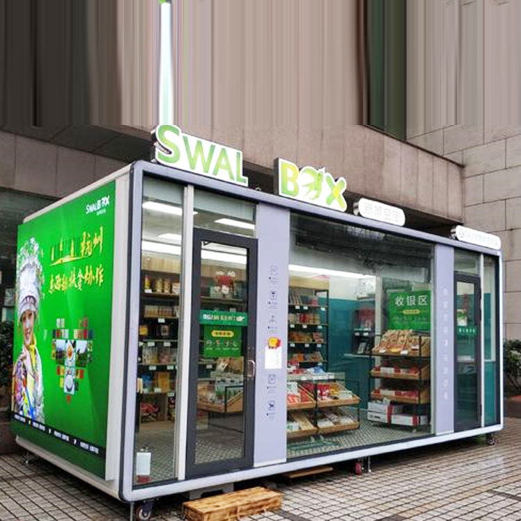 厂家供应钢结构无人超市 便利店 街边集装箱商铺 摆摊档加工厂家