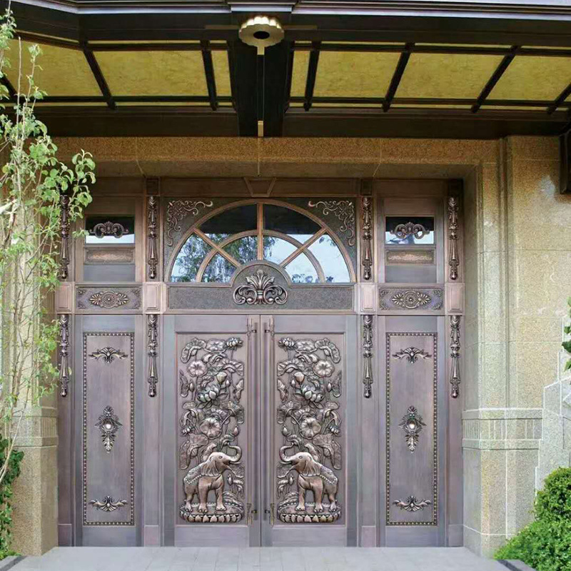 定制纯铜真铜门别墅大门 新中式农村大门仿古锌合金入户门庭院门
