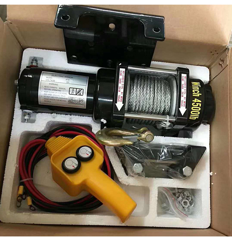 厂家直营车载自救越野绞盘 3000磅越野车绞盘车载吊机24v电动绞盘
