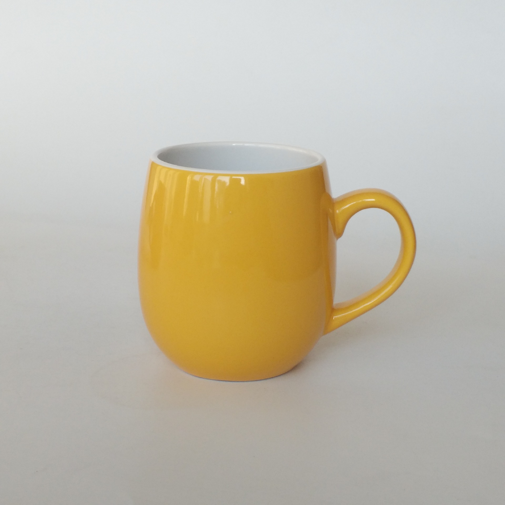 双色釉圆肚子陶瓷杯 鼓肚陶瓷马克杯 可以定做logo杯身颜色可定制