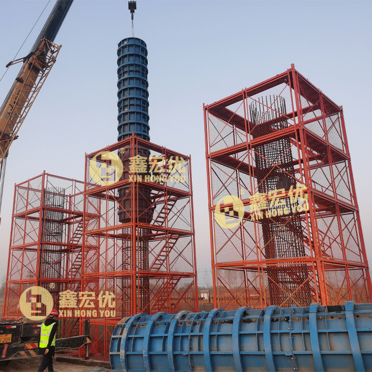 墩柱梯笼 墩身防护平台 桥梁建筑施工脚手架 安全施工防护平台