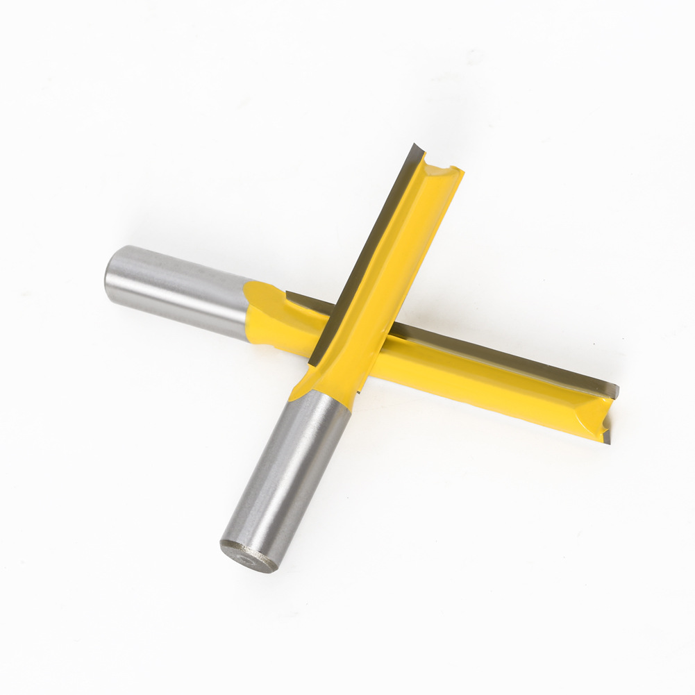 木工铣刀加长直刀合金刀头木工开槽刀具雕刻机直齿双刃英制1/2