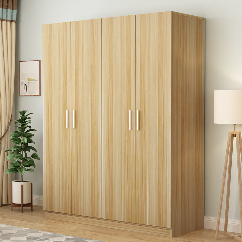 简约现代衣柜简易卧室组合家用白色组装收纳高开门宽实木柜子