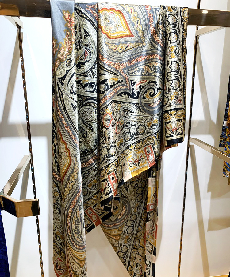 秋冬新款 140cm高档腰果花佩斯利真丝桑蚕丝超大丝巾方巾披肩围巾