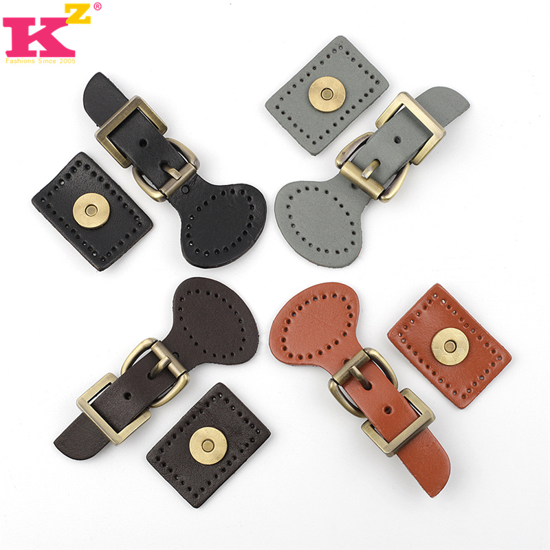 植鞣革本色改色包包搭扣 箱包锁扣 5色钱包搭扣配件