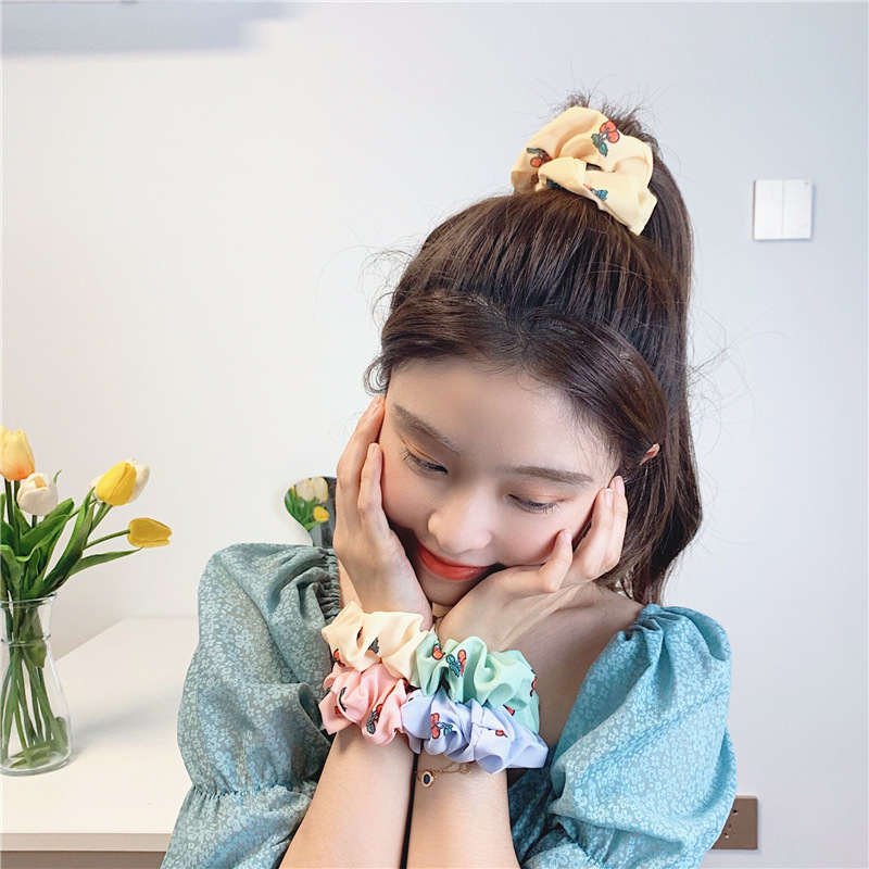 日韩版新款水果卡通可爱大肠圈布圈夏季系列女马尾扎头发圈饰品