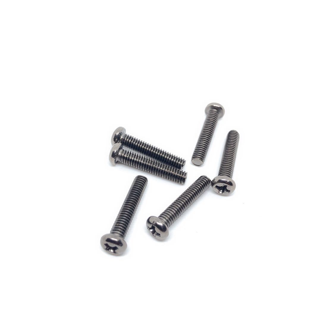 pm5*10元机镀黑镍圆头十字机螺钉盘头螺丝gb818圆头机牙螺丝圆机