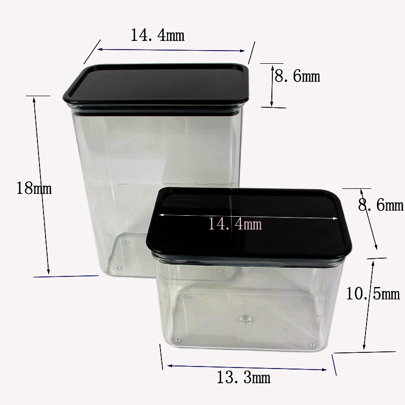 方豆桶PC材质方形密封罐商用家用咖啡奶茶店用透明储物罐果粉盒