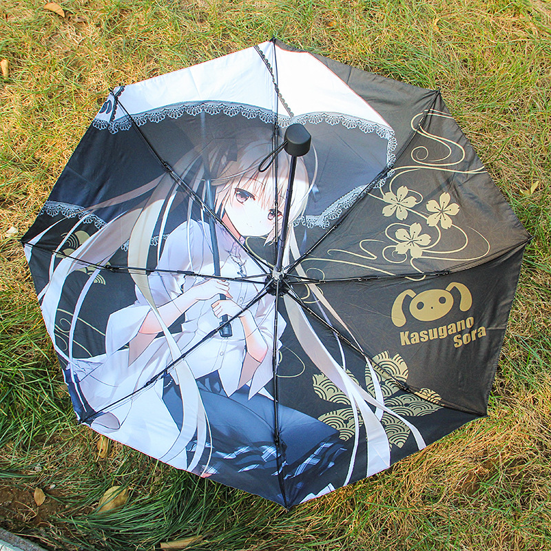二次元动漫周边鬼灭伪装学渣海贼初音夏目黑胶伞动漫伞防晒伞礼品