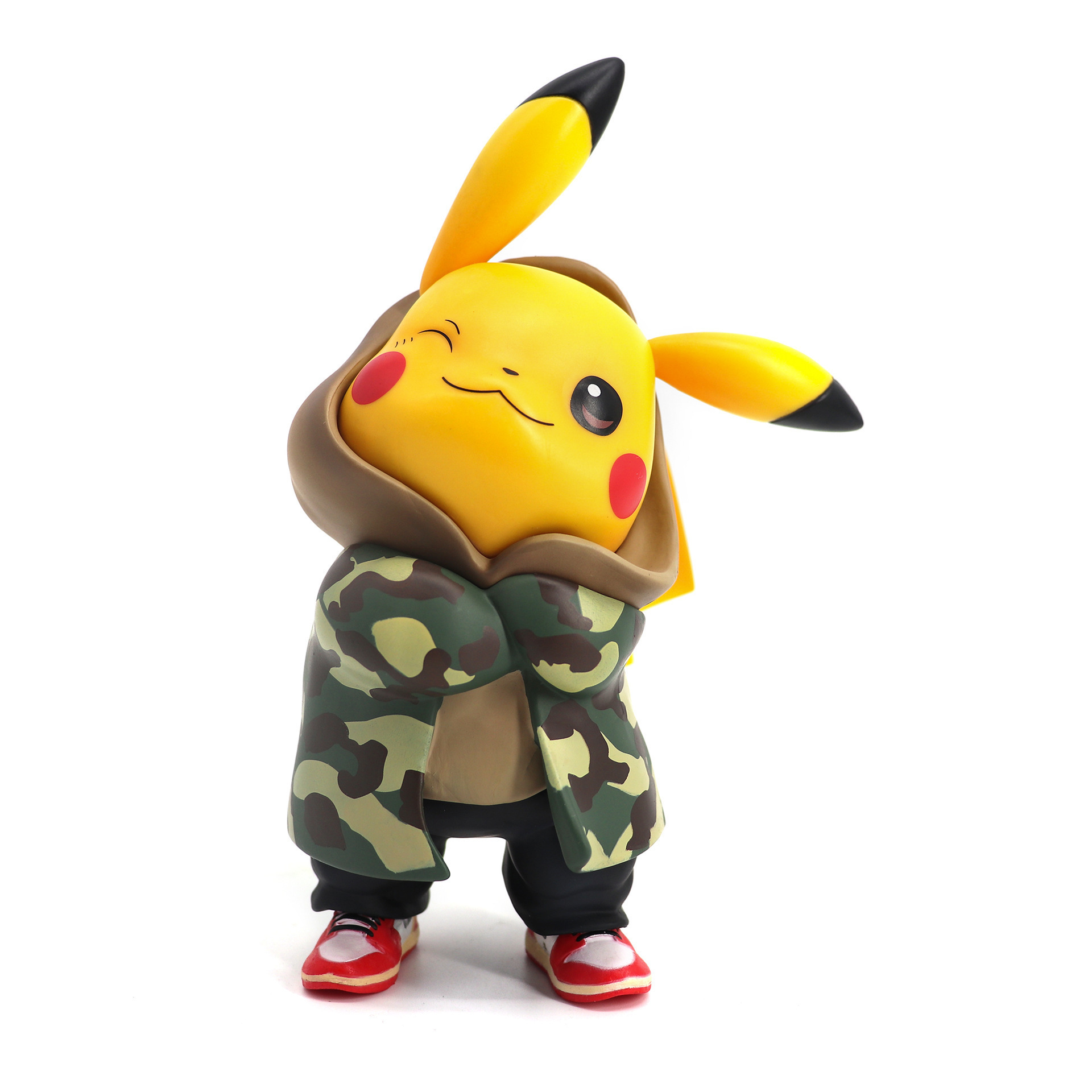 宠物小精灵 迷彩服 潮服 皮卡丘 盒装手办车载摆件公仔模型
