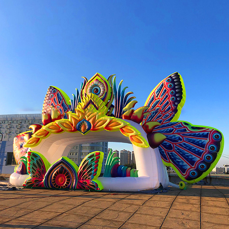 充气气模 舞台舞美装饰道具 悬挂灯光气模充气蝴蝶气模彩色拱门