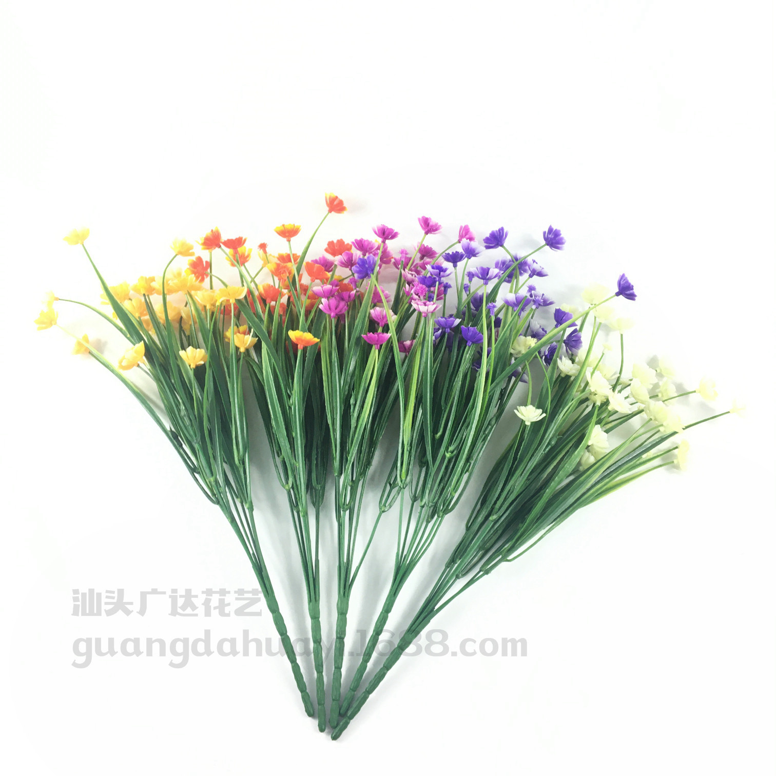 热卖款7头春草塑料花 仿真花小雏菊花批发 户外工程装饰 假花