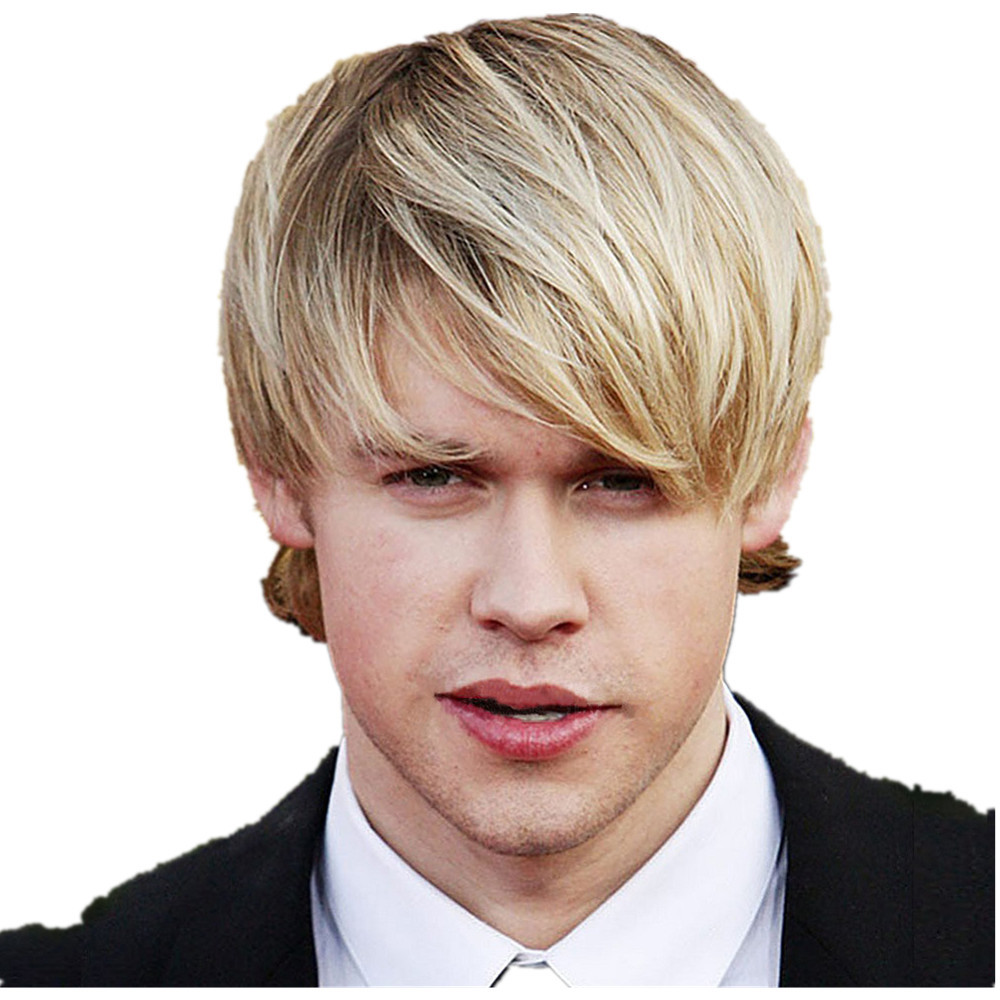 2020新款跨境假发欧美 浅金色短发男士化纤头套假发现货厂家批发