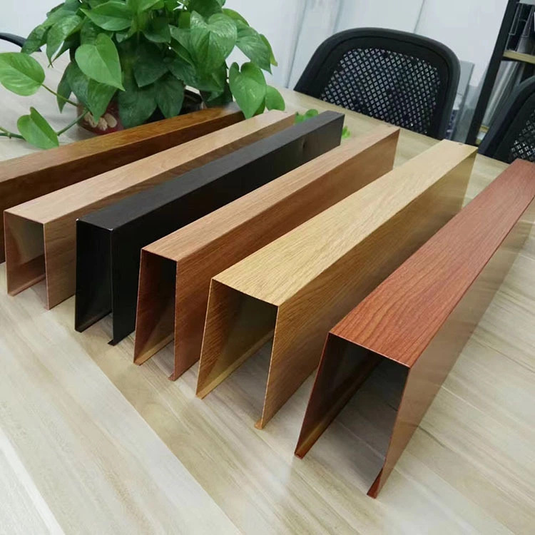 厂家订做天棚吊顶长条铝格栅u型直条铝方通木纹栅格颜色任意-阿里巴巴