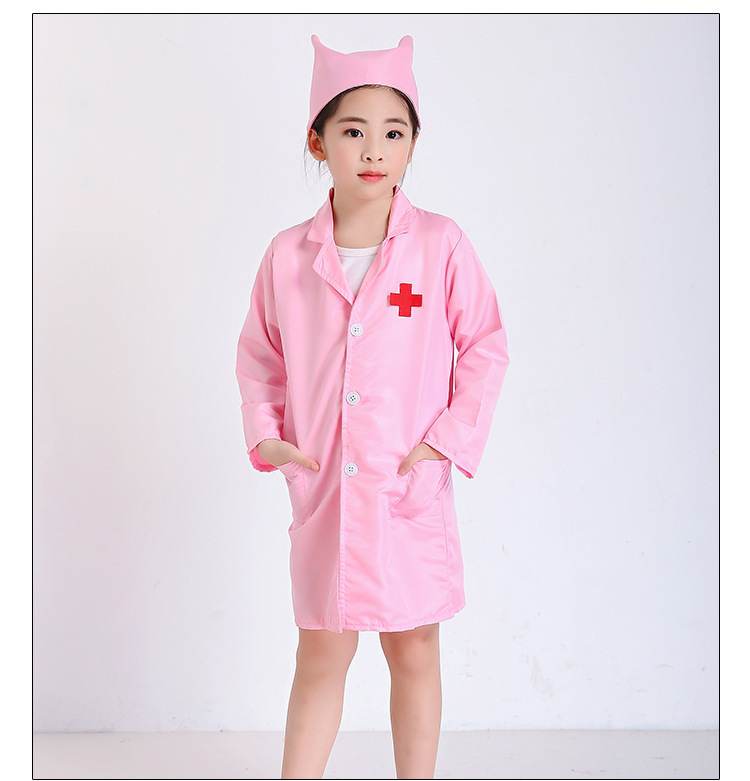 儿童小护士服医生扮演职业体验装演出服幼儿园过家家白大褂表演服