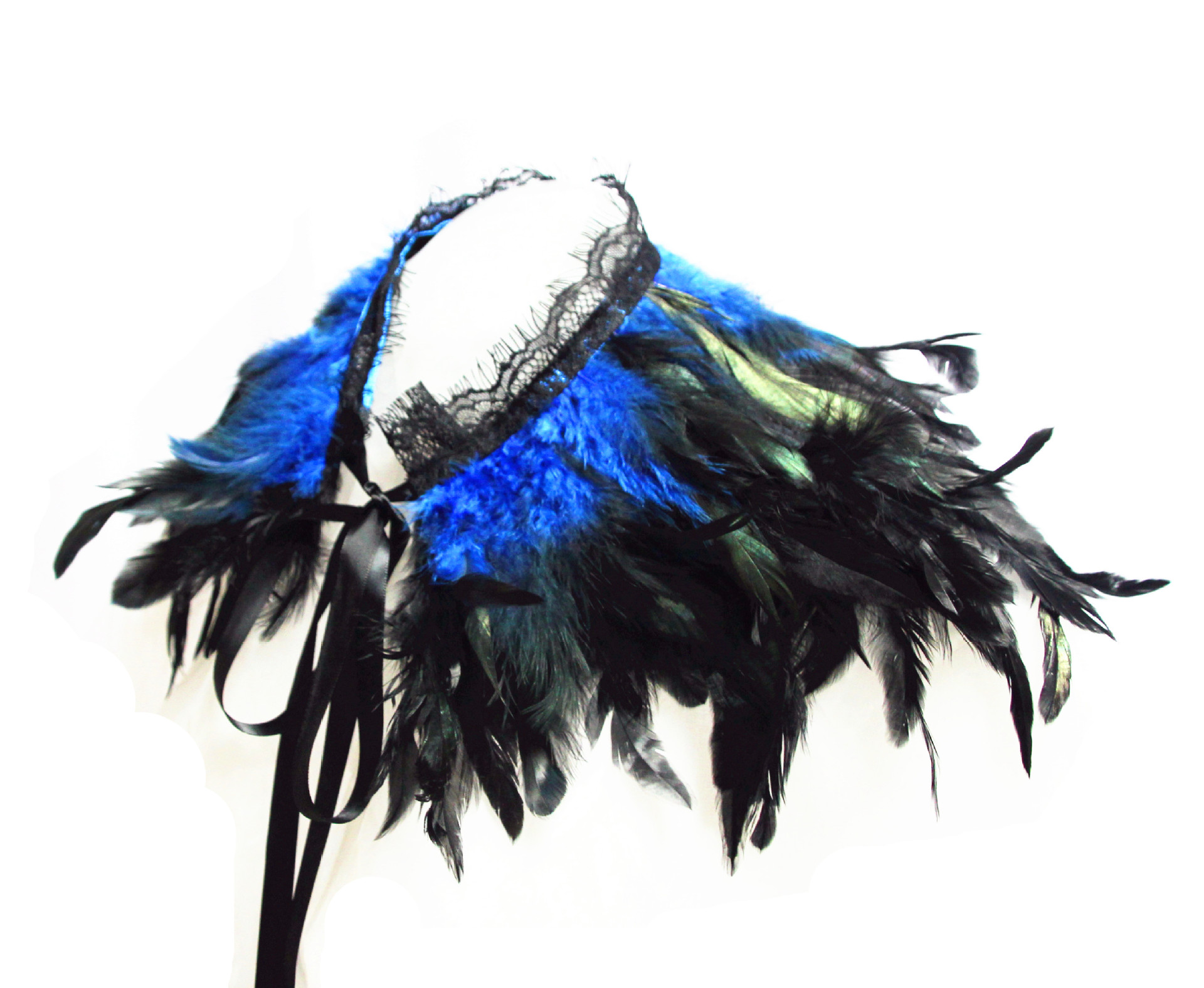 单身派对万圣节party加长羽毛披肩斗篷坎肩假领子3色可选