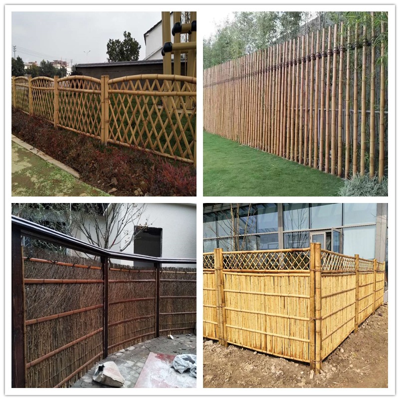 可拉伸竹篱笆庭院围墙隔断栅栏美丽乡村竹护栏菜园爬藤伸缩竹围栏