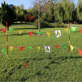 北成电力三角旗红白安全围旗彩旗 隔离警戒旗电力道路施工警示旗