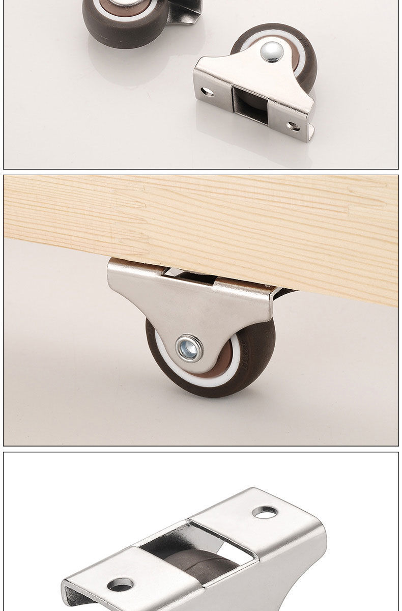 1寸定向轮静音软橡胶轱辘配件家具书柜重型榻榻米抽屉轮子小滑轮