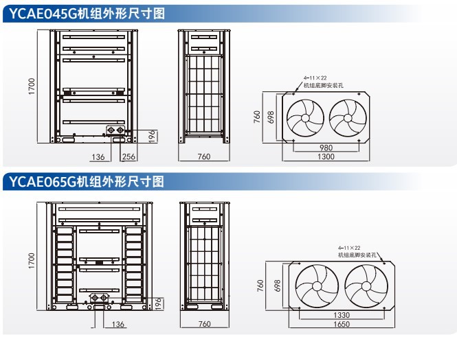 约克风冷模块 大型中央空调ycae065室外机65kw风冷模块