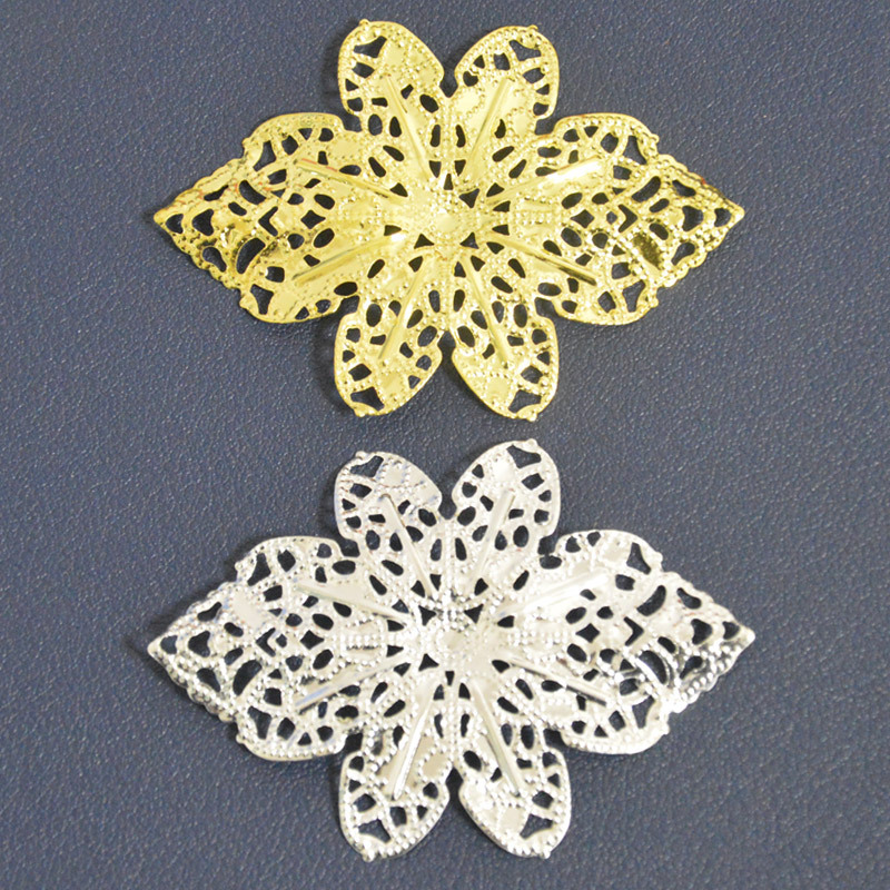 古风菱形铁花复古压花镂空铁花片镂空金属花片头饰蝴蝶结花片