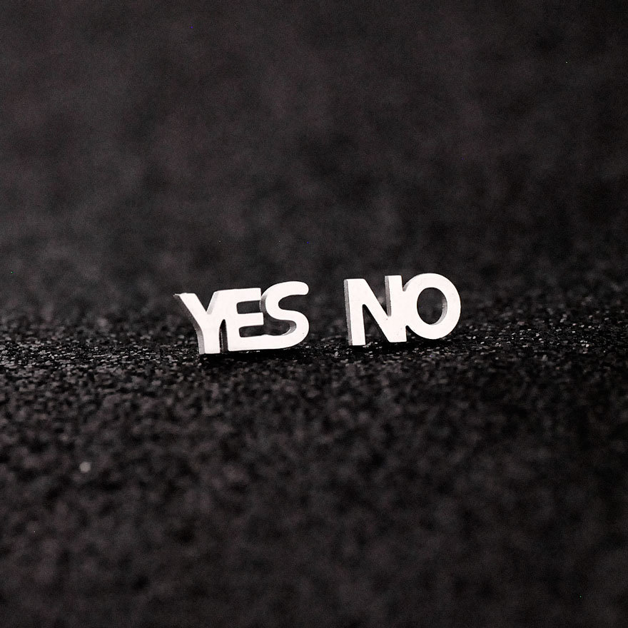 个性英文耳钉 yes no 不锈钢防过敏不褪色 跨境外贸货源-阿里巴巴