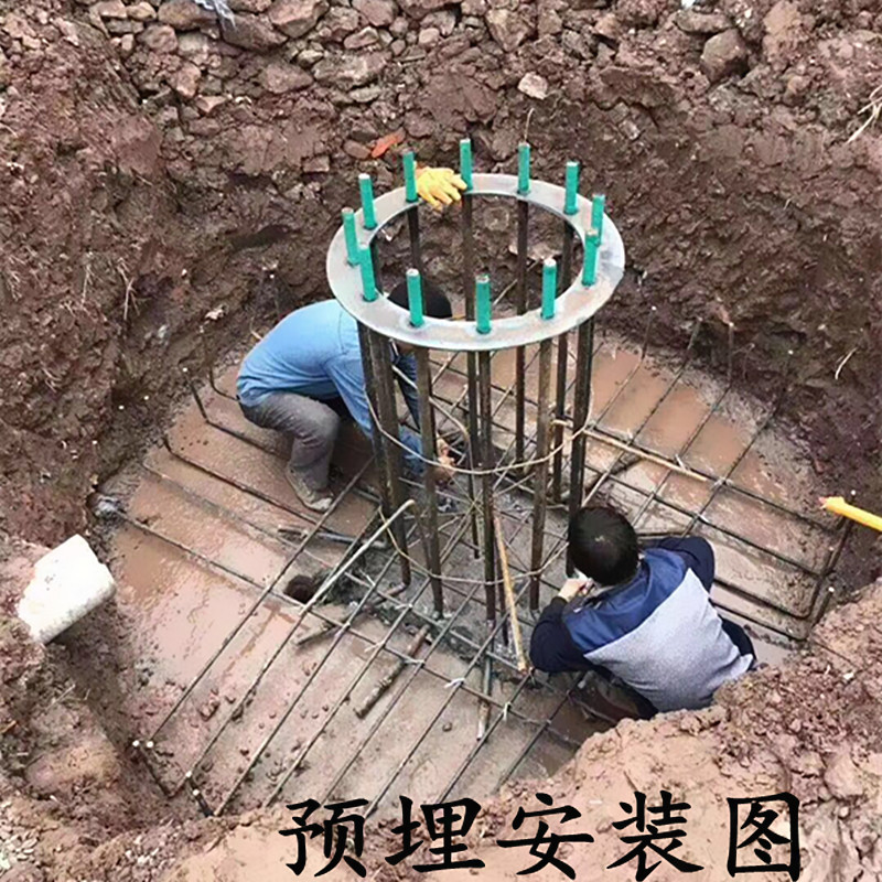 路灯钢筋笼预埋件固定螺栓铁板庭院灯监控立杆地笼支架折叠式热弯