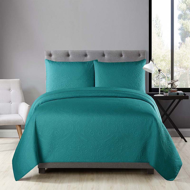 Cross-Border Bedding Solid Color Quilt Quiltedtextiles Bedspread Bedspread Bed Sheet Three-Piece Ultrasonic Summer Air Conditioning Duvet