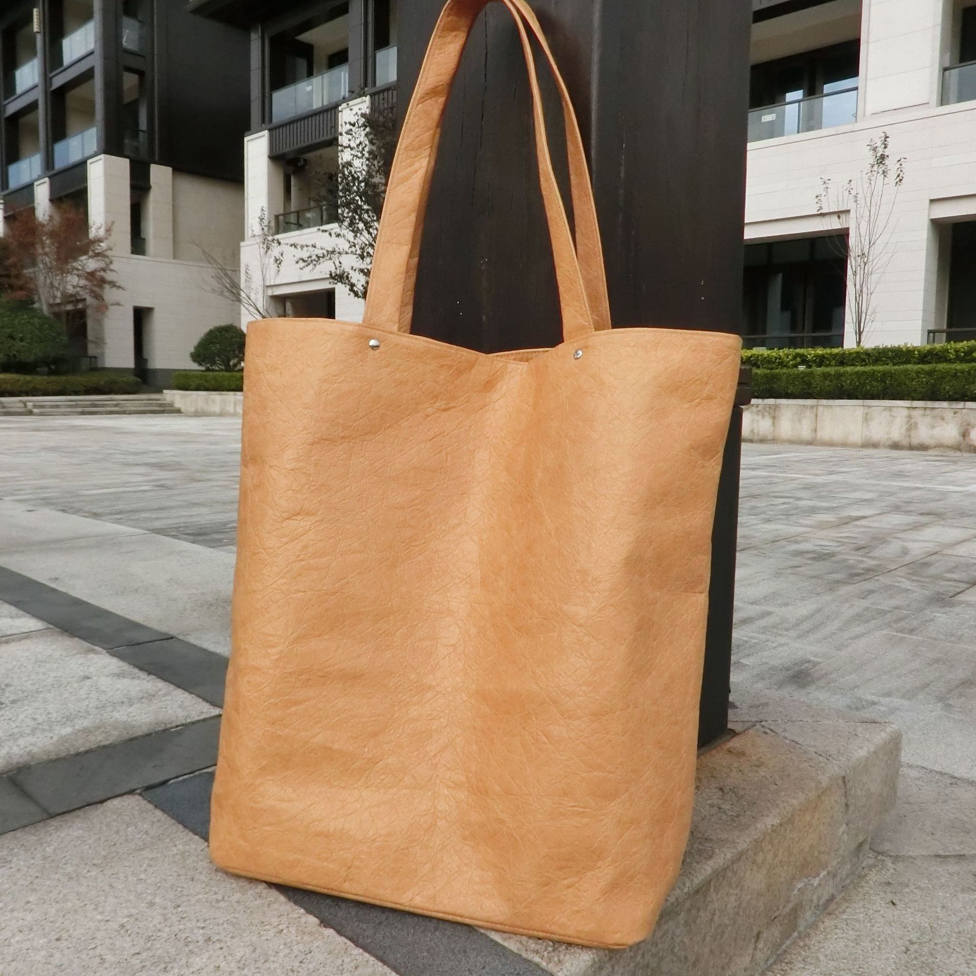 定制水洗揉纹褶皱杜邦纸包韩版简约复古手提袋牛皮纸撕不烂纸袋