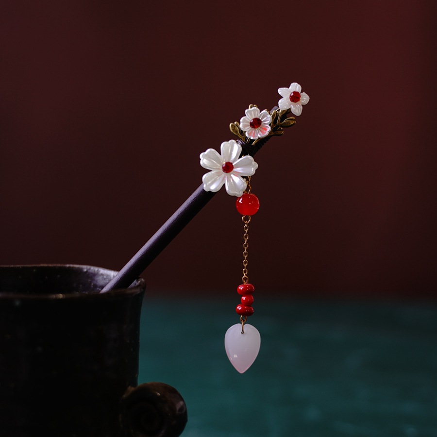 2021新款古风发簪 百搭步摇流苏木簪 流行国风学生头饰品现货批发