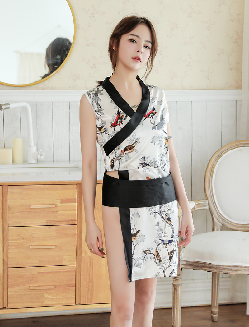 秀彩莎新款情趣和服开叉镂空性感性感睡衣女士复古情趣内衣旗袍套