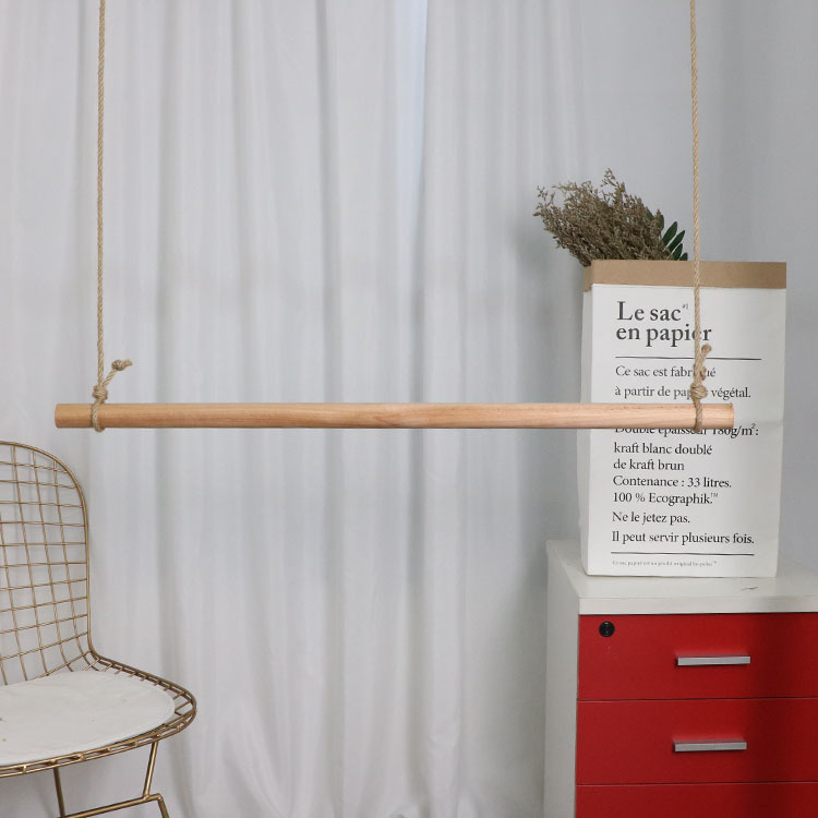 服装店实木吊顶悬挂衣杆女装上墙麻绳吊挂吊杆吊架挂衣架子展示架