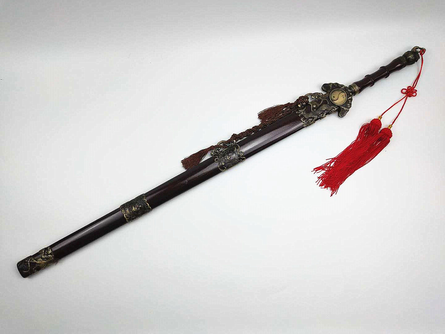 龙泉宝剑 镇宅装饰辟邪剑 深红色油漆碳钢小玄武剑 未开刃