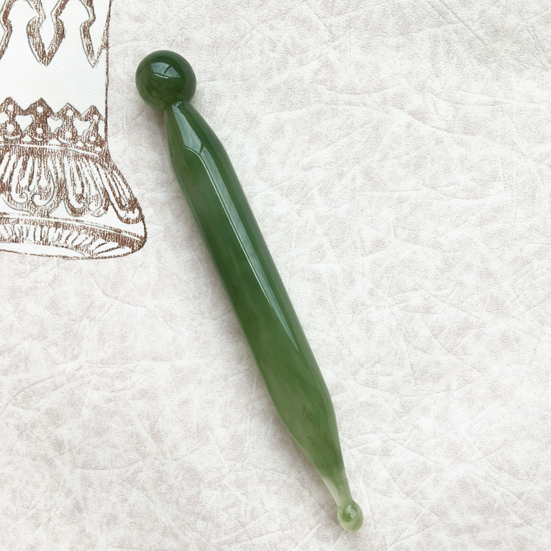 厂家直销蜜蜡板刮痧 翡翠绿色7件套板刮痧套装美容棒拨筋棒刮脸