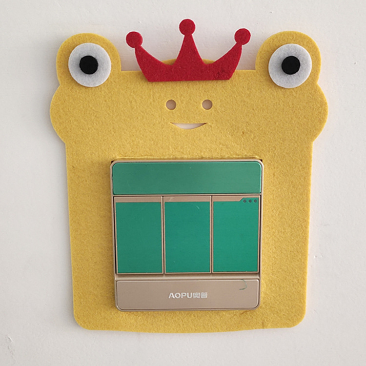 可爱卡通毛毡开关贴 镂空开关贴 创意家居不伤墙免粘 可定制