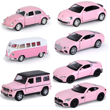 盒装 粉色系列马珂垯1:36合金汽车模型 儿童回力玩具车批发收藏